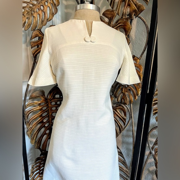 Merley True Vintage White Knee Length A- Line Dress Women’s Size M - Picture 8 of 16